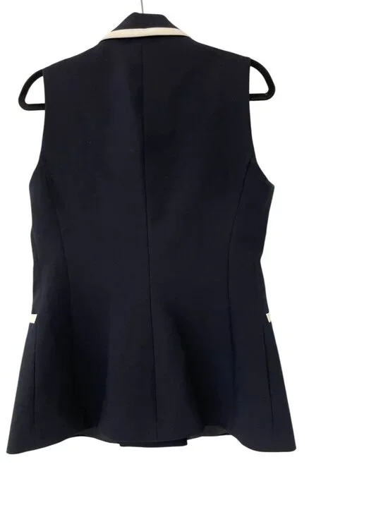 Zara Womens Vest M Blue Waistcoat Gold Buttons Double Breasted 8144/656 NWT - Picture 4 of 15